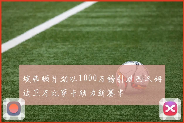 埃弗顿计划以1000万镑引进西汉姆边卫万比萨卡助力新赛季